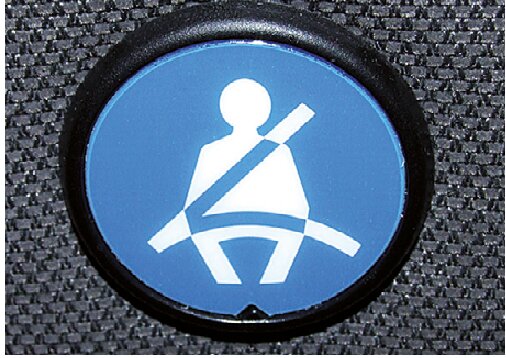 El distintivo indica que el asiento cuenta con cinturón de seguridad. En los buses interurbanos inscritos a partir de se